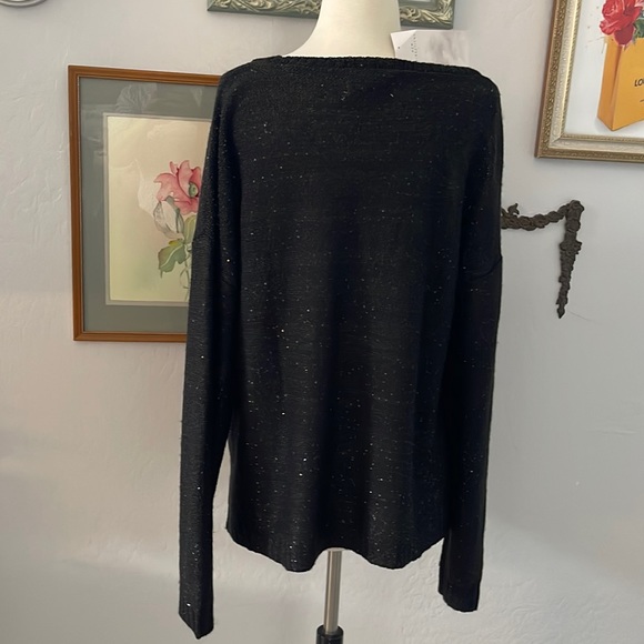 New Directions Black sparkle ladies sweater top - Picture 5 of 5